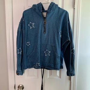 Denim pullover. Size Large. Worn once.
